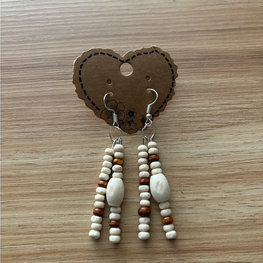 Wooden bead earrings